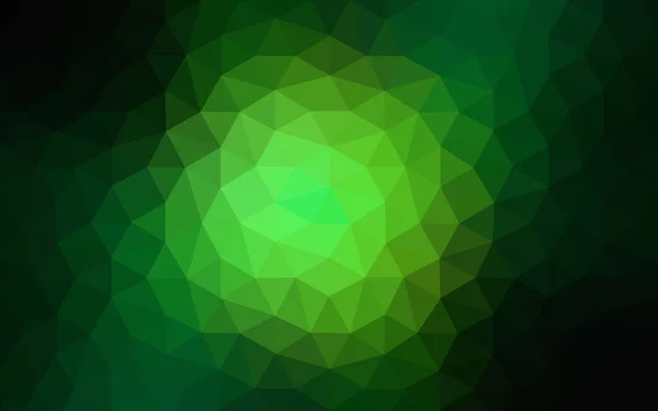 Темно-зеленый многоугольный рисунок, состоящий из треугольников и букв в стиле Фами . — стоковый вектор