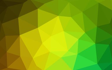 Üçgenler ve degrade origami tarzında oluşan ışık yeşil-sarı poligonal tasarım deseni