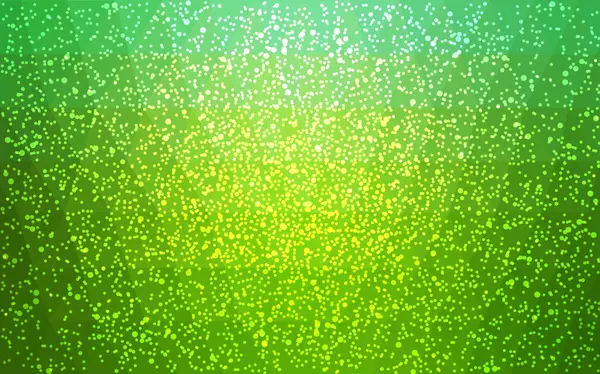 Hellgrüner Vektor Neujahr Kristall Hintergrund mit Schneeflocken. — Stockvektor