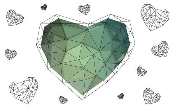 Carte de vœux vectoriel vert clair Bonne Saint-Valentin . — Image vectorielle