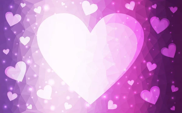 浅紫色、 粉红色矢量问候卡情人节快乐. — 图库矢量图片