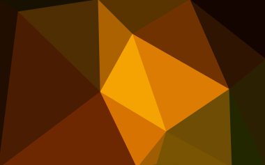 Üçgenler ve degrade origami tarzı oluşur çok renkli koyu yeşil, sarı, turuncu poligonal tasarım deseni.