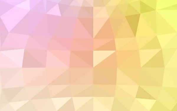 Light Pink Yellow vector Polygon Abstract Background (em inglês). Triângulo geométrico poligonal . — Vetor de Stock