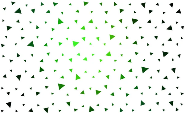 Dunkelgrünes Vektormuster, bestehend aus farbigen Dreiecken auf weißem Hintergrund. — Stockvektor