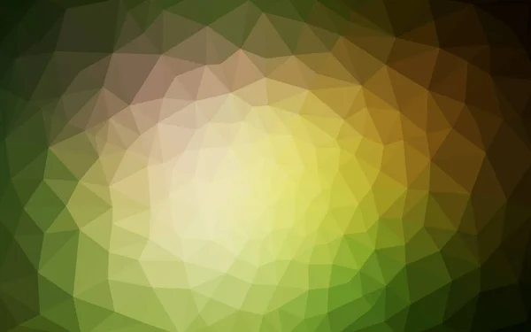 Motif polygonal multicolore vert foncé, jaune, orange, composé de triangles et de dégradés de style origami . — Image vectorielle