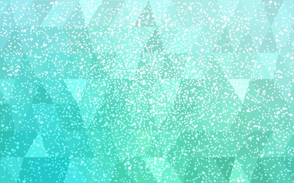 Ανοιχτό πράσινο διάνυσμα φόντο κρυστάλλινα νέο έτος με νιφάδες χιονιού. — Διανυσματικό Αρχείο