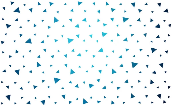 Dunkelblaues Vektormuster, bestehend aus farbigen Dreiecken auf weißem Hintergrund. — Stockvektor