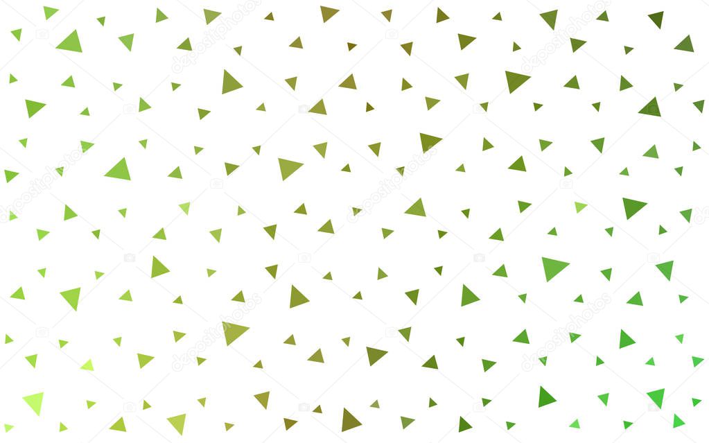 Light Green Yellow vector abstract pattern made up of colored triangles on white background.