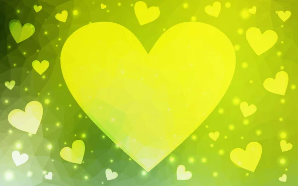 Verde claro, vetor amarelo cartão feliz Dia dos Namorados . — Vetor de Stock