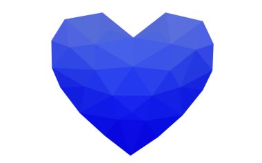 Beyaz arka plan üzerinde izole ışık mavi vektör kalp.