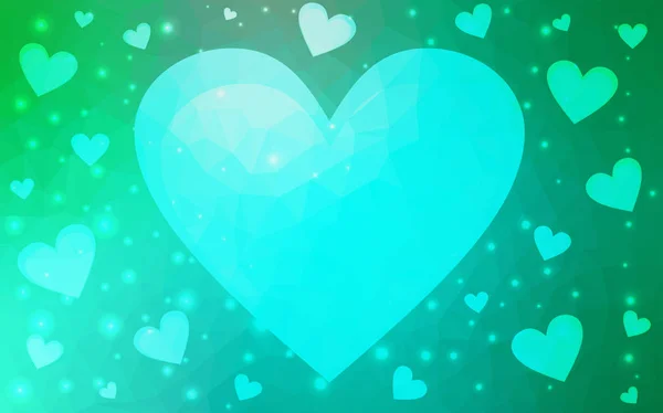 Ljus grön vektor gratulationskort lycklig alla hjärtans dag. — Stock vektor