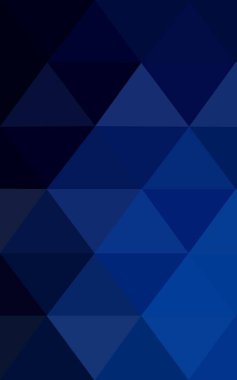 Koyu mavi üçgen mozaik arka planı saydam origami tarzı ile.