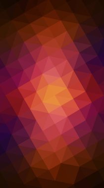 Koyu pembe, kırmızı kenarlı desen tasarım. Origami tarzı degrade üçgenler oluşur.