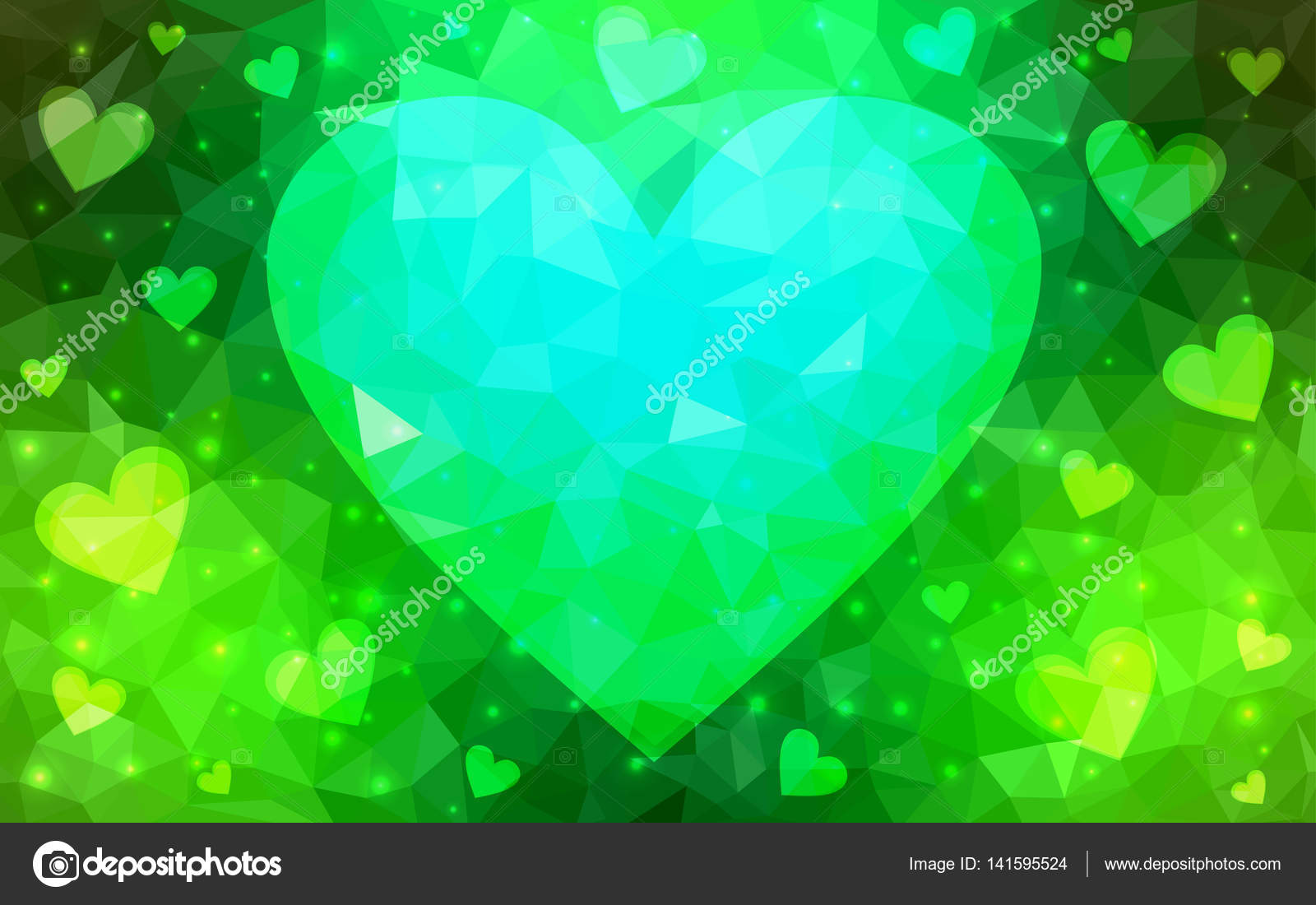 Light Green Vector Abstract Glitter Heart Shape On White Background Stock Vector C Smaria