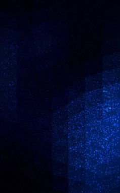 Karanlık kar taneleri ile Noel Çokgen arka plan mavi.