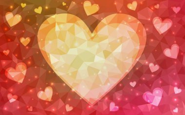 Işık kırmızı, sarı vektör tebrik kartı Sevgililer günün kutlu olsun.