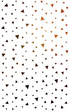 Renkli üçgen oluşan koyu turuncu soyut geometrik arka plan.