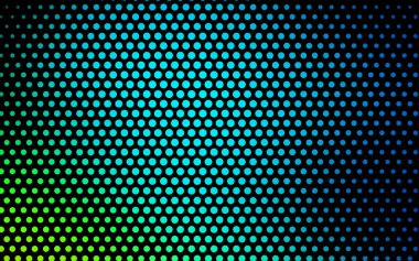 Açık mavi, yeşil vektör modern geometrik çember soyut arkaplan. Noktalı doku şablonu. Gradyan ile yarım ton biçiminde geometrik desen. 