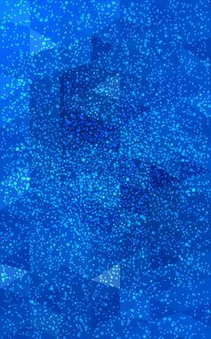 Kar taneleri ile mavi Noel çokgen arka ışık.