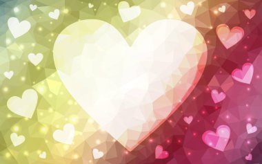 Karanlık çok renkli vektör tebrik kartı Sevgililer günün kutlu olsun.