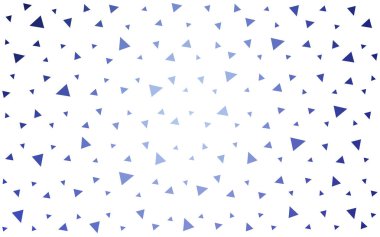 Beyaz arka plan üzerinde renkli üçgen oluşan ışık mavi vektör soyut desen.