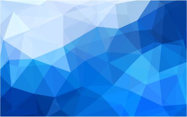 Hafif mavi vektör poligonal tasarım deseni. Origami tarzı degrade üçgenler oluşur.