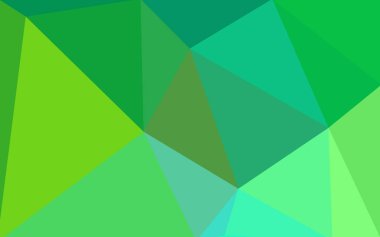 Açık yeşil vektör çokgen arka plan. Poligonal geometrik üçgen.