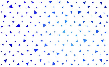 Beyaz arka plan üzerinde renkli üçgen oluşan ışık mavi vektör soyut desen.