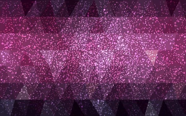 Dunkelrosa Vektor Neujahr Kristall Hintergrund mit Schneeflocken. — Stockvektor