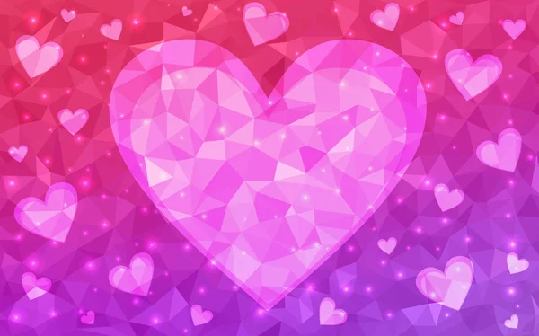 Light Purple, Pink vector love background with heart. — Stock Vector