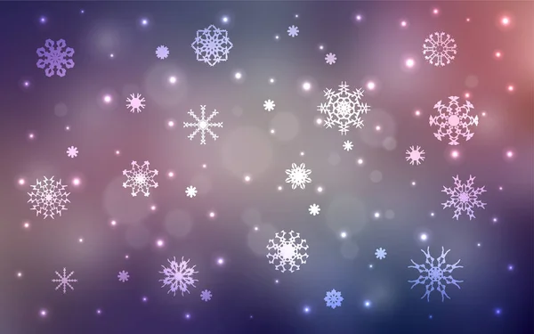 Růžová Modrá Vektorové Pozadí Vánoční Vločky Glitter Abstraktní Obrázek Krystalky — Stockový vektor