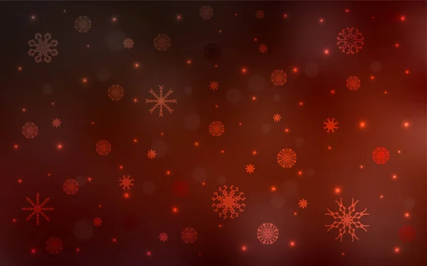Dunkelrote Vektorhülle Mit Schönen Schneeflocken Leuchtende Farbige Illustration Mit Schnee — Stockvektor