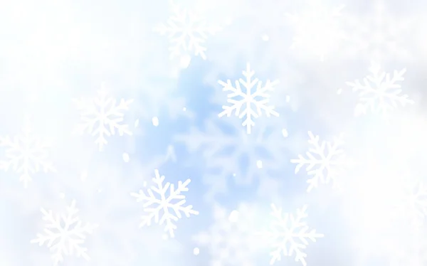 Plantilla de vector Light BLUE con copos de nieve de hielo. — Archivo Imágenes Vectoriales
