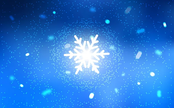 Texture vectorielle BLEU clair avec flocons de neige colorés. — Image vectorielle