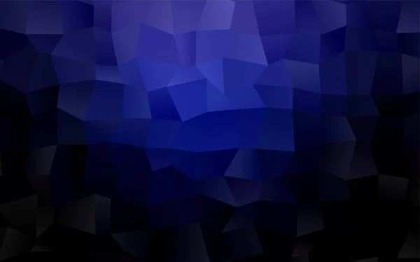 Dunkelblauer Vektor-Rechteck-Mosaik-Hintergrund mit Transparenzen im Origami-Stil. — Stockvektor