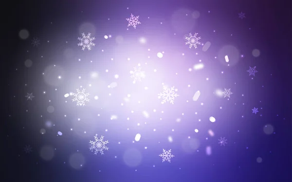 带圣诞雪花的深紫色矢量图案. — 图库矢量图片