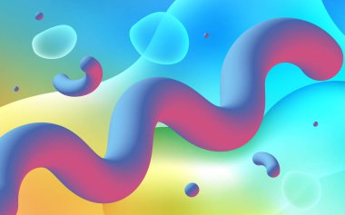 Açık mavi, vektör desen kabarcık şekillerle sarı. Bir belirsiz sirkumfleks soyut örnek gradyan ile. İş tasarımınız için tamamen yeni bir şablon.