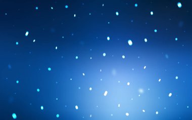 Parlak kar taneleri ile koyu mavi vektör düzeni. Modern geometrik soyut Illustration kristalleri ile buz. Yeni yıl tasarım, iş reklam için.