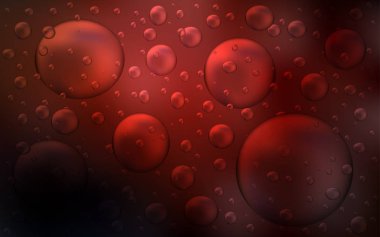 Koyu kırmızı vektör küreler desenle. İllüstrasyon renkli soyut daireler parlayan ayarlanmış. Desen-ebilmek var olmak kullanılmış su, doku olarak yağmur damlaları.