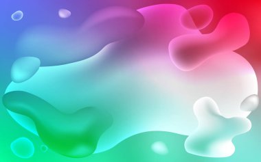 Açık yeşil, kırmızı vektör desen sıvı şekillerle. Yarı ton memphis tarzı gradyan ile yaratıcı çizimde. İşiniz için en iyi bulanık tasarım.