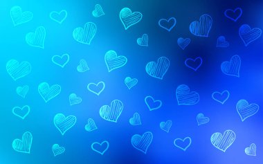 Kalpleri parlayan ile ışık mavi vektör kapak. Sevgililer günü için illüstrasyon kalp sevgi kavramı içinde. Desen-ebilmek var olmak kullanılmış için valentine's reklam, kitapçıklar.