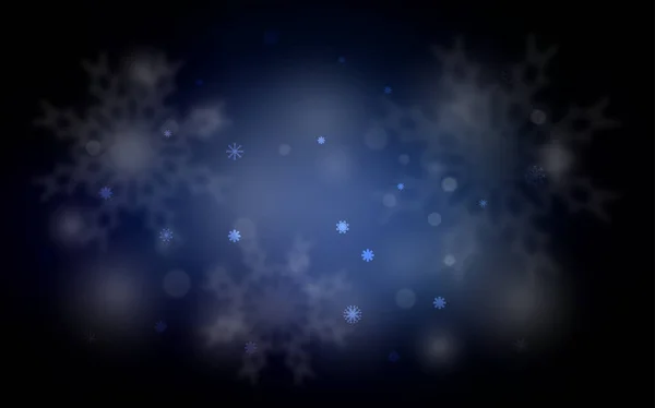 Textura Vectorial Azul Oscuro Con Copos Nieve Colores Ilustración Abstracta — Vector de stock