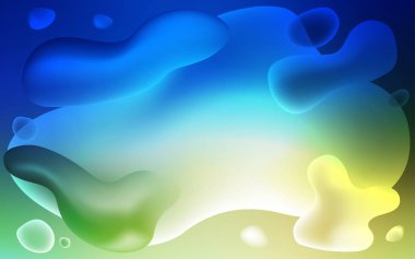 Açık mavi, sıvı şekilli yeşil vektör deseni.
