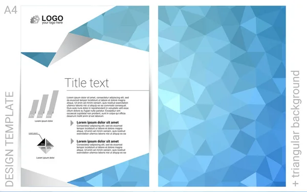 Licht blauwe vector brochure voor ui, ux design. — Stockvector