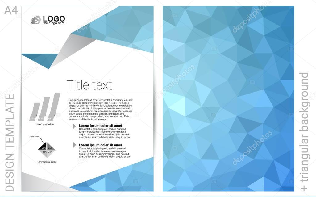 Light BLUE vector  brochure for ui, ux design.