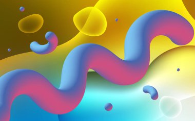 Açık Mavi, kabarcık şekilli sarı vektör deseni.