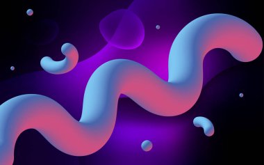 Soyut daireler ile koyu mor vektör şablonu.