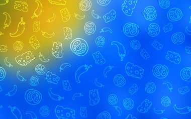 Açık mavi, vektör şablon organik yemek ile sarı.