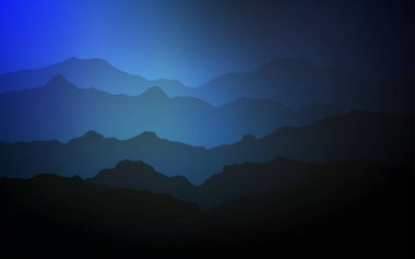 Eğri daireli koyu mavi vektör deseni.