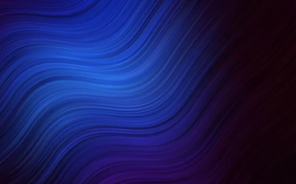 Mörk blå vektor mönster med böjda linjer. — Stock vektor